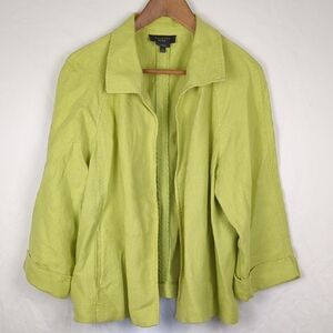 TALBOTS Women's Lime Green Pure Irish Linen Jacket